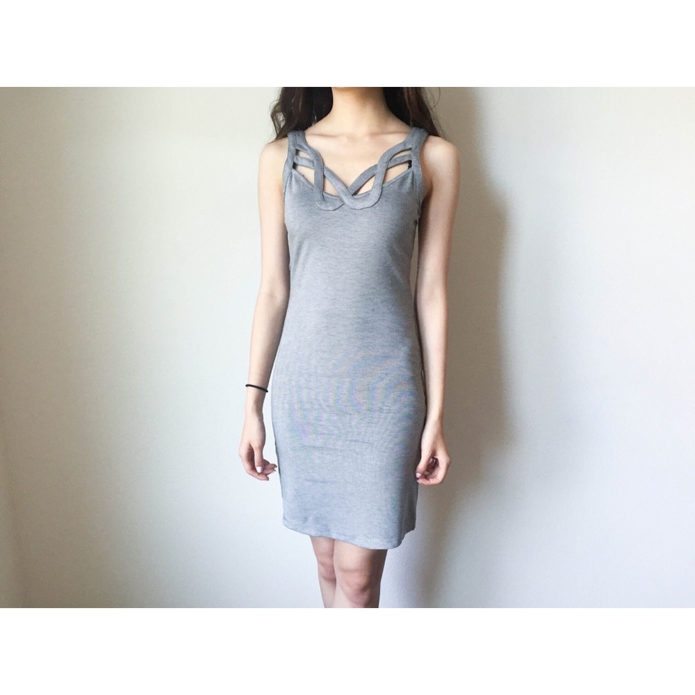 Gray mini bodycon dress